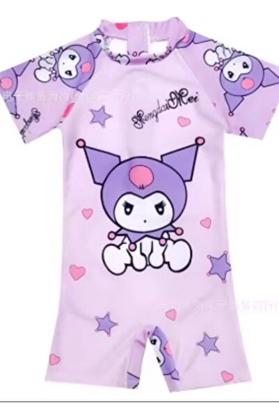 Petityu Kuromi Şirin Mor Tulum Kız Çocuk Güneş Korumalı Mayo