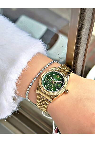 Ferrucci Kadın Kol Saati Tüm Fonksiyonlar Aktif 3 Atm Su Geçirmez  Çelik Kordon + Bileklik Hediyeli