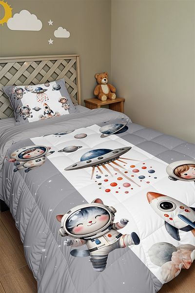 EVPANYA Cat and Child Astronaut Space Waterfall