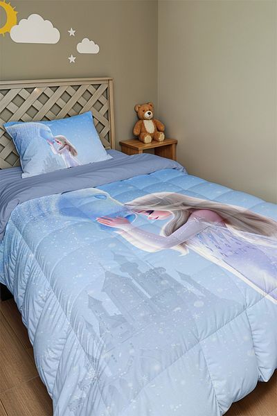 EVPANYA Snow Horse and Elsa Patterned Single Quilt and Pillowcase