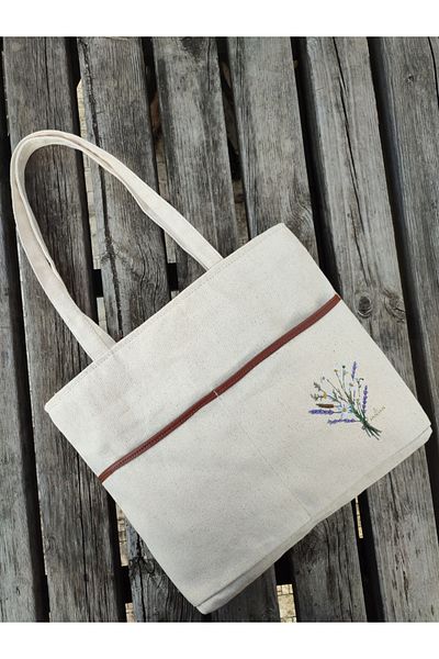 JANJAN Canvas Bag, Zippered, Front Pocket, Inner Pocket Canvas Tote Bag