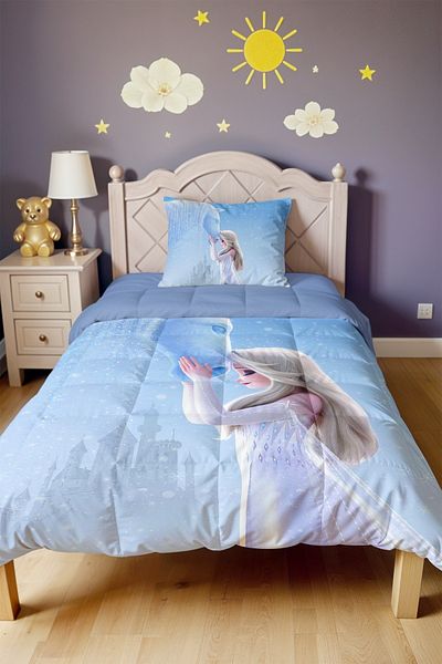 EVPANYA Snow Horse and Elsa Patterned Single Quilt and Pillowcase