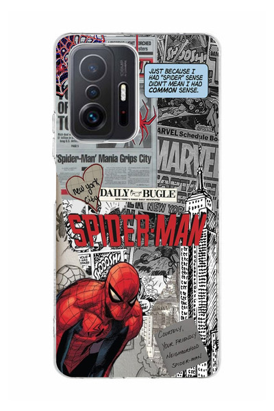 moonset Xiaomi Mi 11T / Mi 11T Pro Uyumlu Örümcek Kolaj Tasarımlı Baskılı Şef...