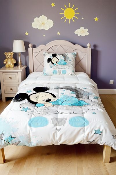 EVPANYA Cuvertură și fată de pernă cu model Mickey dormit