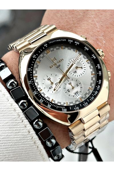 Reward Silver Color Large Case Sports Model Function Men's Wristwatch + Bracelet