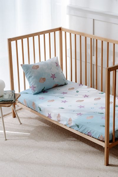 Lollie Baby&Kids 70X110 cm Baby Crib, Park Bed Elastic Sheet Set - Little Mermaid