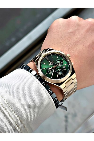 Reward Gold Color Functions Active Steel Band Men's Wristwatch + Bracelet