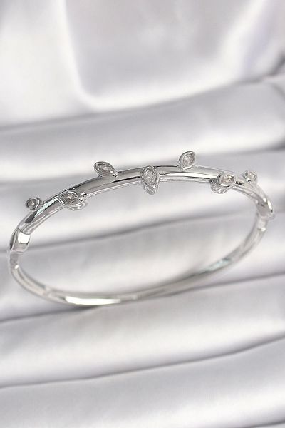 Clariss Brass Silver Color Drop Zircon Stone Women's Handcuffs
