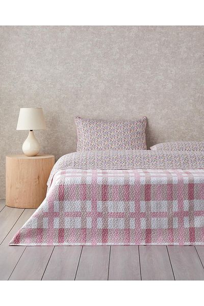 English Home Pink Blushing Bloomsdouble Bed Cover Set 200X220 cm