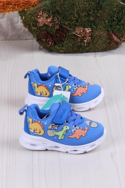 Vicco 346.b25y.171 Saks Blue Dino Lighted Boys' Shoes