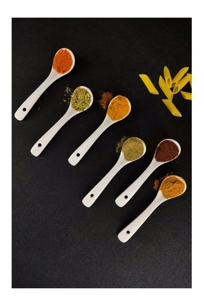 Lumpedy 12-Pcs White Porcelain Serving & Seasoning Spoon Food Sugar Tea Dessert Jam Breakfast Spoon 12cm