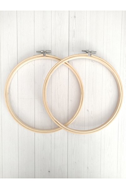 HOBİKİDS 16 cm Wooden Screw-Type Embroidery Hoop Pair; Suitable for Cross Stitch, Punch Embroidery, and Needlework.