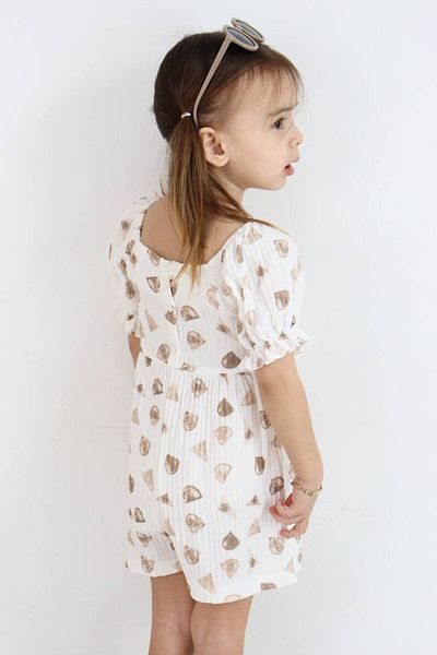 JELİBOOM Patterned, Snap Fastener Muslin Girl's Jumpsuit