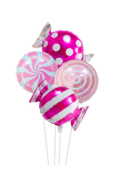 Choice بالونات حلوى من رقائق الفويل على شكل وردة أخرى، 4 قطع، بالونات حفلات ح...