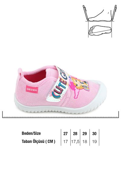 GEZER 03377 Girl's Daily Velcro Slippers Nursery Shoes