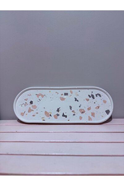 mythos Beton dekoratif oval sunumluk organizer altlık çok amaçlı tepsi mozik ...