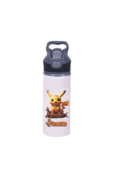 DKDZ SHOP Pikachu Printed Water Bottle with Straw -650Ml. - 003