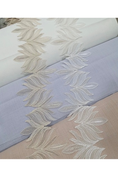 Butik Fransız damaks dantel melek kanadı modeli 10 metre uzunluk imza tekstil