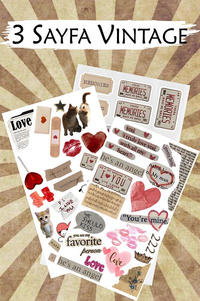 Grafikup 3 Sheets Vintage Sticker Set - Notebook Laptop Water Bottle Label