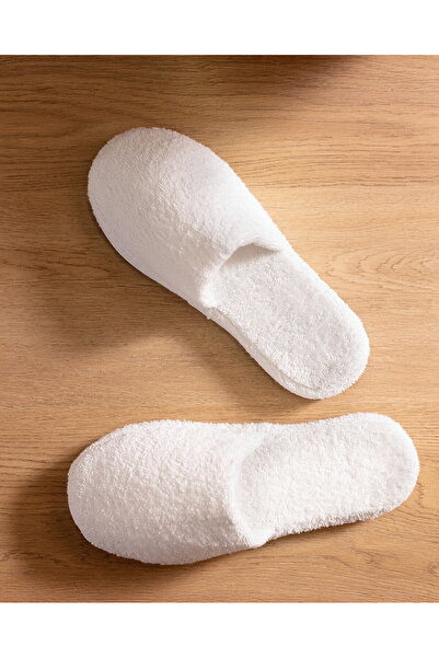 Madame Coco Coralie Hausschuhe aus 100 % Baumwollfrottee - Weiß