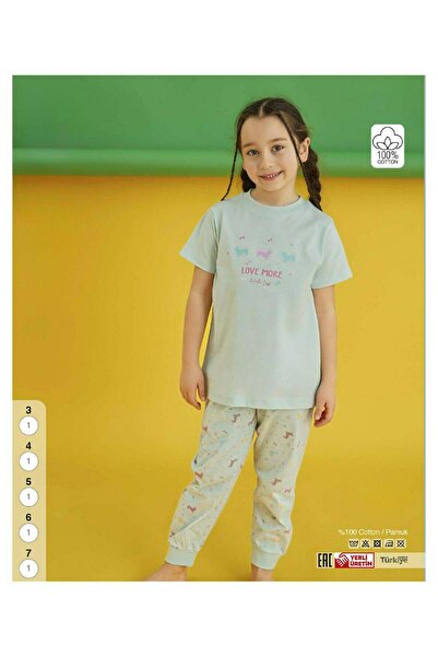 İpek Σετ πιτζάμες για κορίτσια με κοντό μανίκι και μήκος μέχρι το γόνατο, 100% βαμβάκι