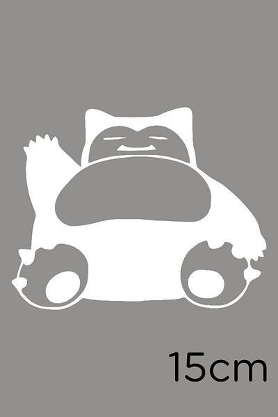 MIGNATIS Autocolant Pokemon Snorlax Așezat Fluturând Mâna Ursuleț Chubby 15 Cm - Alb