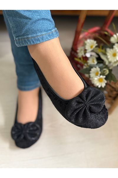 Babet Merkezi Simli Bow Home, Hajj, Umrah Ballerina, Gift, Daily Ballerina, Feather Ballerina, Slippers, Booties, Kitty