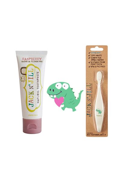 Jack N'Jill Jack N Jill Toothbrush Paste Set Dino Raspberry Set