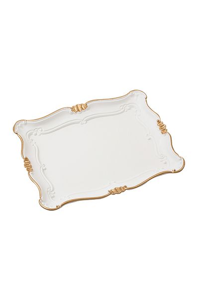 Madame Coco Großes Tablett mit Blättern von Camelote