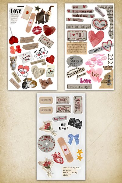 Grafikup 3 Sheets Vintage Sticker Set - Notebook Laptop Water Bottle Label