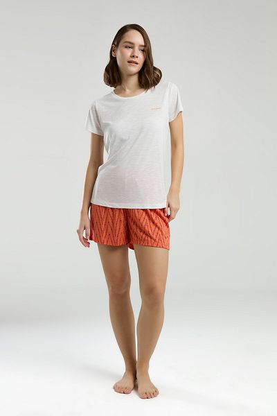 Pierre Cardin Women's White Short Sleeve Toplan Home Wear Set