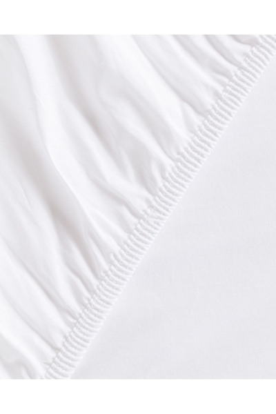 Madame Coco Eloise Doppel-Spannbettlaken-Set, 100 % Baumwolle, Ranforce, Weiß