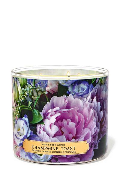 Bath & Body Works شمعة شمبانيا توست ثلاثية الفتائل
