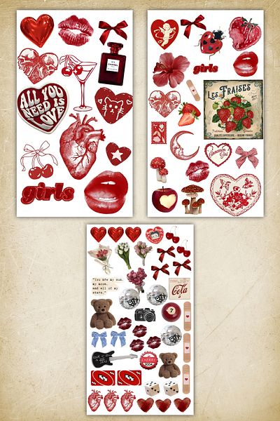 Grafikup 3 Sheets Vintage Sticker Set - Notebook Laptop Water Bottle Label