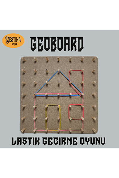 Destina Ahşap - MONTESSORI "GEOBOARD- LASTİK GEÇİRME OYUNU"