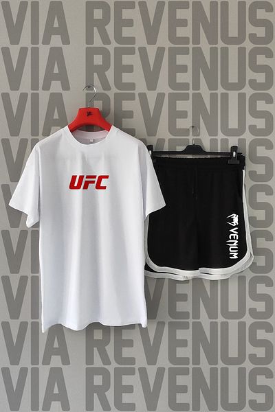Vordevia UFC elöl és hátul nyomott 100% pamut nyakú póló és egyedi sportrövid szett
