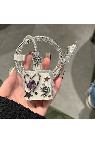 daystar İphone 18w/20w Uyumlu Melek Şarj Aleti Kılıfı, Şarj Kablo Koruyucu, Ş...