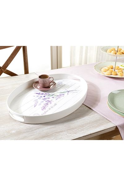 Madame Coco Ovales Tablett in Lavendel