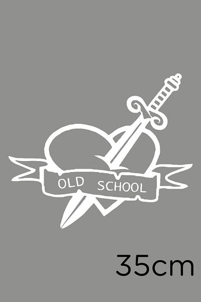 MIGNATIS Autocolant Autocolant Inimă și Sabie Old School 35cm - Alb