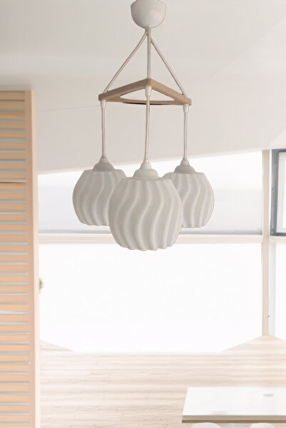 AYDESİA Modern Sarkıt Üçlü Bohem Avize ( 23x27 cm ) Bubble Serisi Salon Mutfak Oturma Odası Cafe Bar