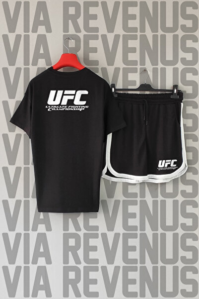 Vordevia UFC - Ultimate Fighting Front Back مطبوع تي شيرت برقبة دائرية مصنوع ...