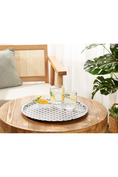 Madame Coco Rêve Bleu Petite Fleur Rundes Tablett