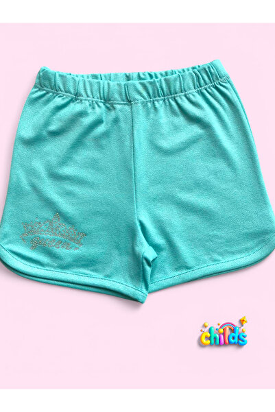 childs Prenses Taş cu imprimeu Pantaloni scurti de vară pentru fete strălucit...