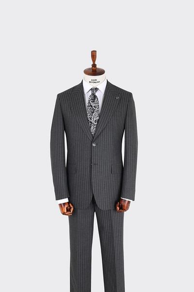 Kadir Büyükkaya Men's Swallow Collar Two Button Suit-Kax1328W