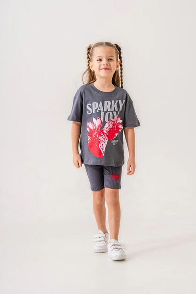 FYONCH Printed Girl's Shorts Leggings Set