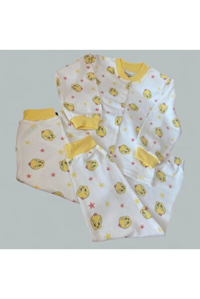 Bebeğimin Dolabında Girl's Yellow Chick Figured Pajama Set