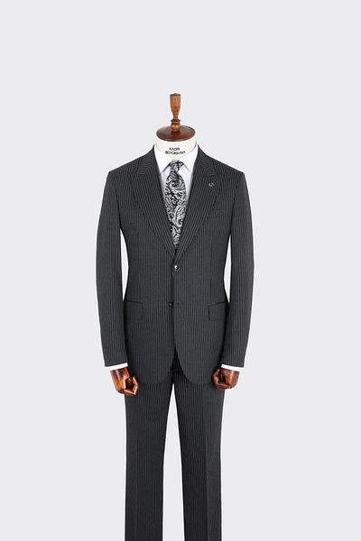 Kadir Büyükkaya Men's Swallow Collar Two Button Suit-Kax1329W
