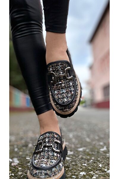 Mammamia 3770 Desenli Ortopedik Hafif Eva Taban Günlük Kadın Loafer Ayakkabı