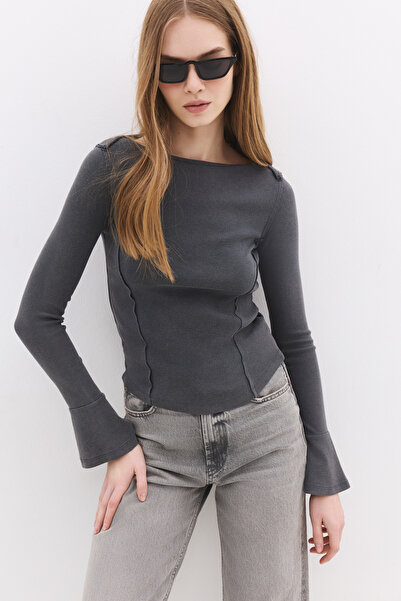 No Matter What Reverse Stitched Long Sleeve Ankle Loose Blouse