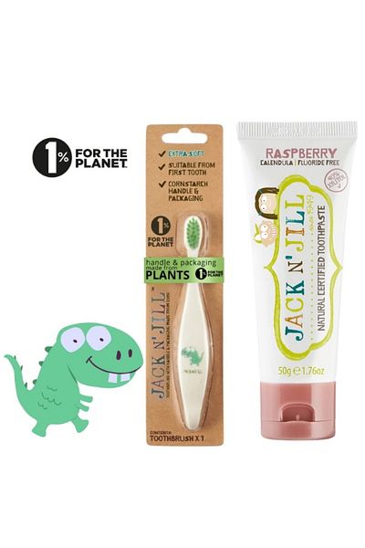 Jack N'Jill Jack N' Jill Toothbrush & Paste - Dino & Raspberry
